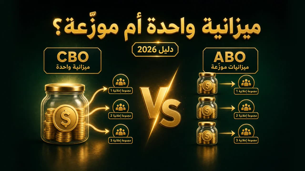 الفرق بين CBO و ABO في إعلانات فيسبوك (مقارنة 2026)