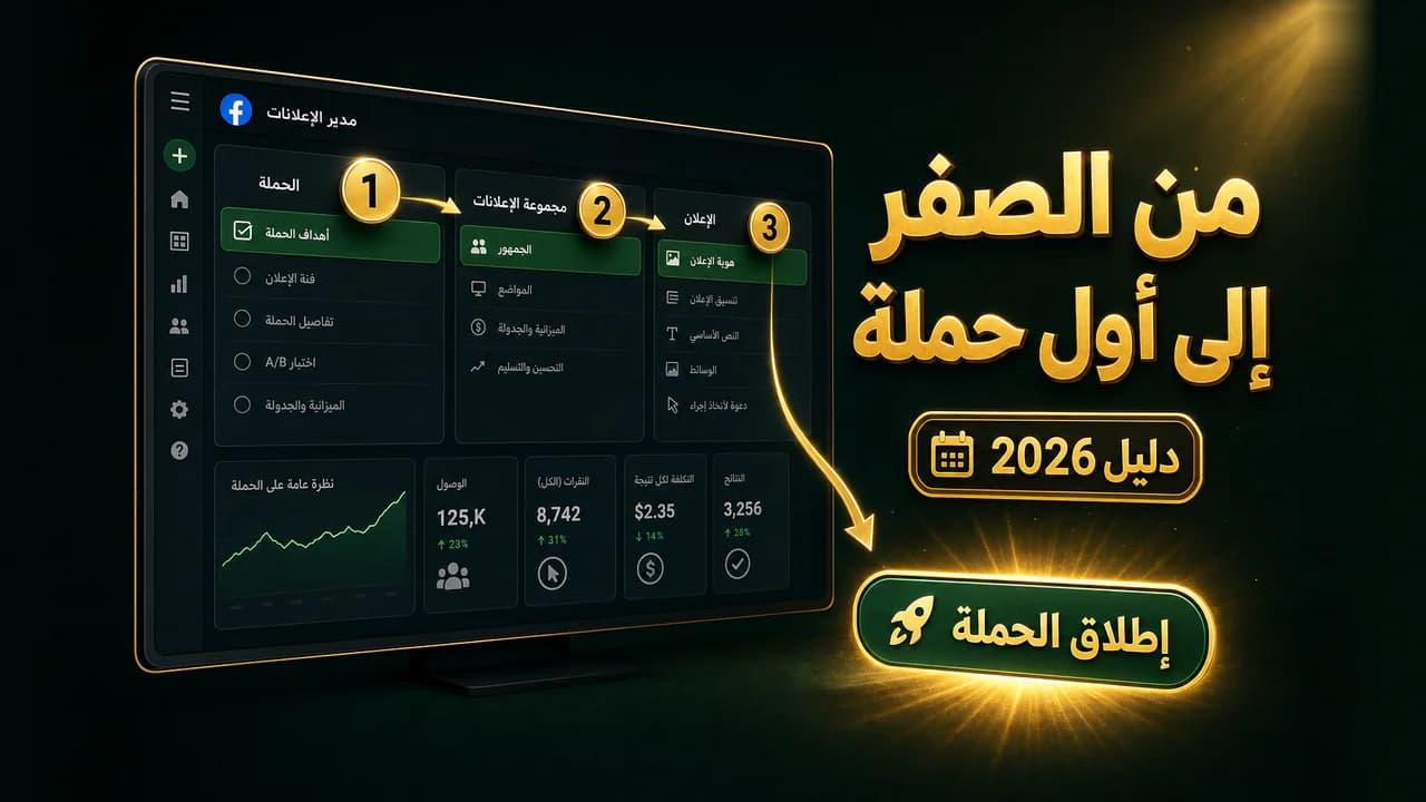 شرح مدير إعلانات فيسبوك (Facebook Ads Manager) خطوة بخطوة 2026
