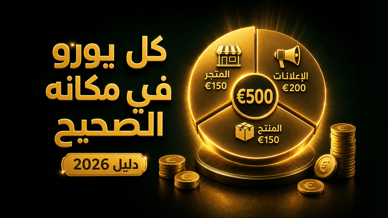 كيف أوزع ميزانية 500€ لإطلاق متجري؟ 2026