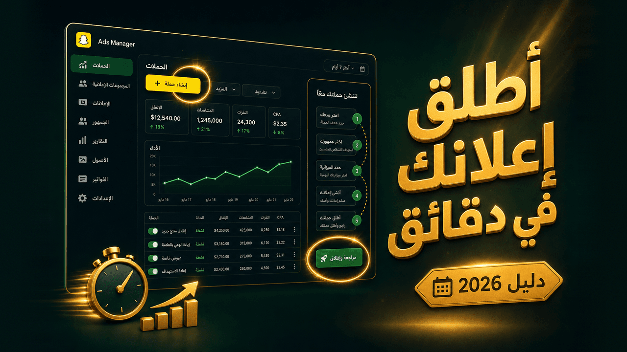 شرح منصّة إدارة إعلانات سناب شات للمبتدئين (2026)